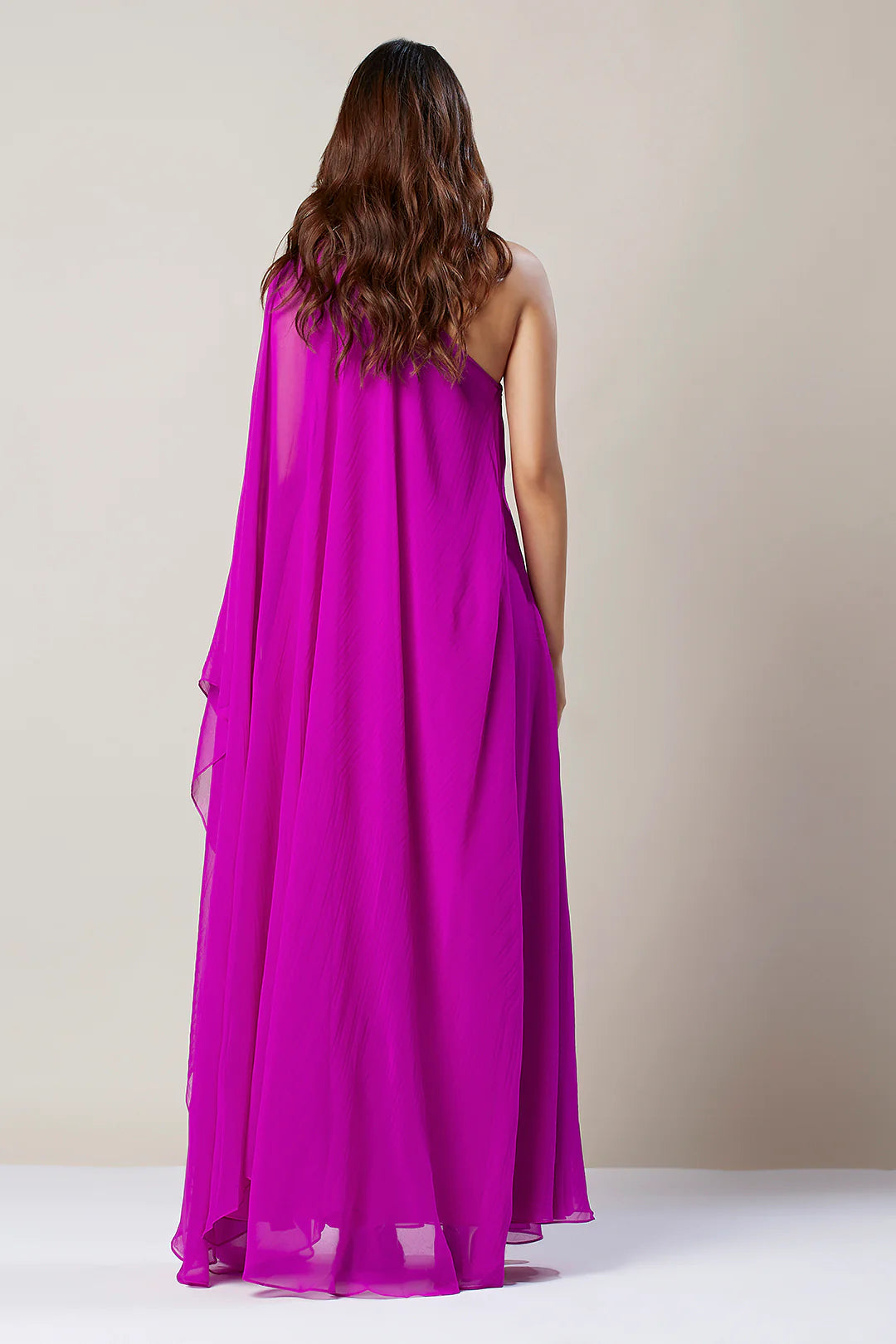 Image of Upgrade your evening wardrobe with the One Shoulder Maxi Dress. Its single-shoulder design is modern yet timeless, while the maxi length gives you enough coverage for any occasion. Perfect for creating a chic and sophisticated look. From savoirfashions.com