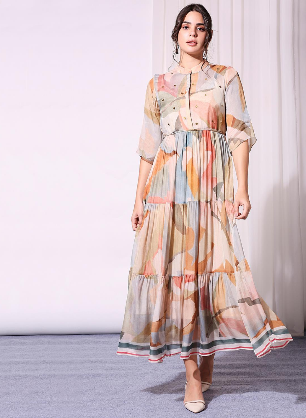 Image of ABSTRACT LONG DRESS. From savoirfashions.com